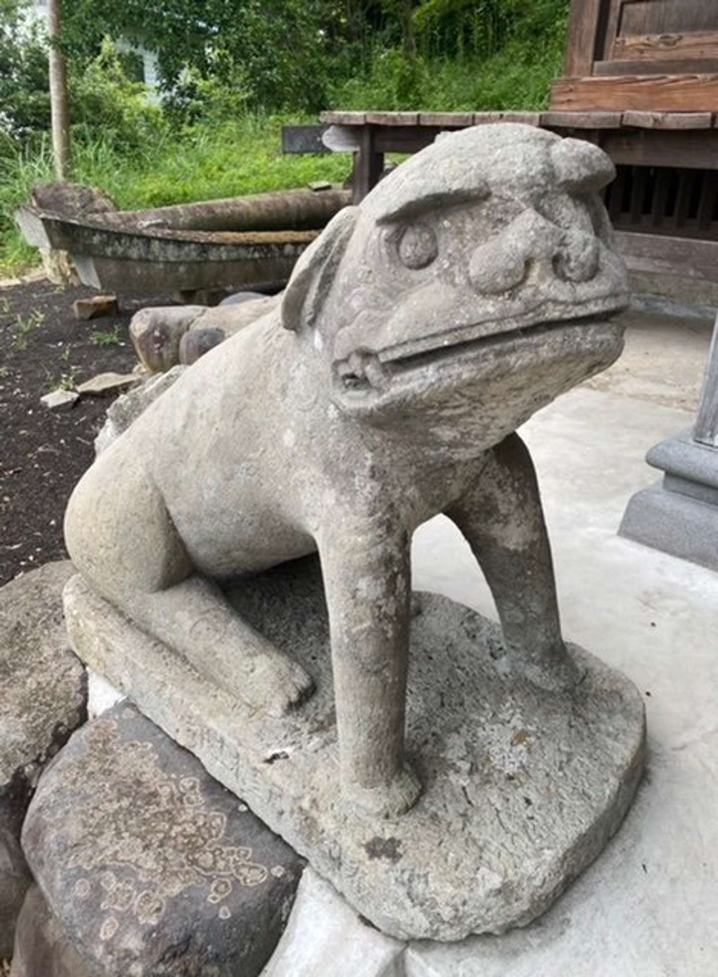ユルいにもほどがある 江戸時代の職人が作った狛犬が「鼻ペチャ犬
