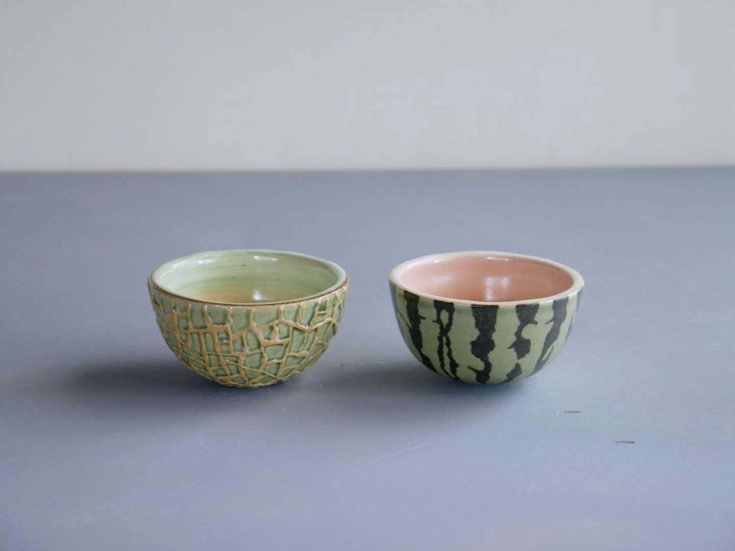 甘い香りがしてきそう スイカとメロンの手作り「おちょこ」が