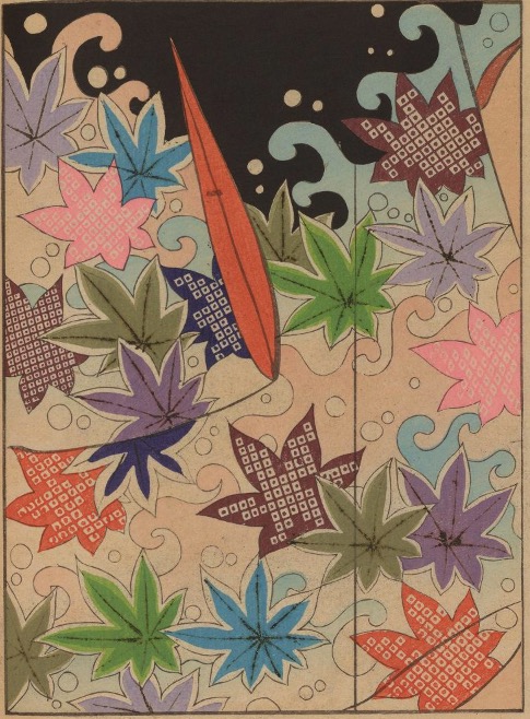 波紋集　上下　明治三十八年 明治時代に刊行された日本画独特の波の描き方が記された『波紋集』全巻