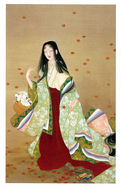 日本画 女性の肖像 楽天市場】【アート 絵画】日本の名画 上村松園 花下美人（かかびじん