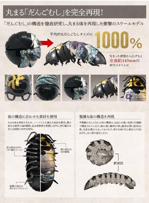 だんごむしの背中に（何故か）浮世絵！リアルフィギュア